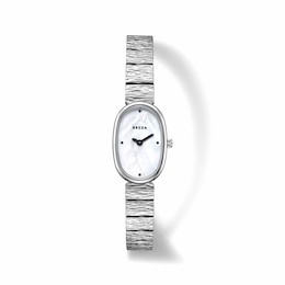Ladies' BREDA Jane Revival Analog Watch with Mother-of-Pearl Dial and Stainless Steel Bracelet (Model: 1753b)