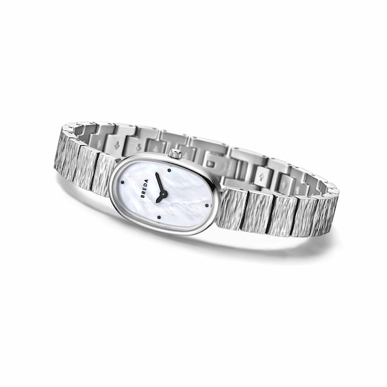 Ladies' Breda Jane Revival Analog Watch with Mother-of-Pearl Dial and Stainless Steel Bracelet (Model: 1753b)