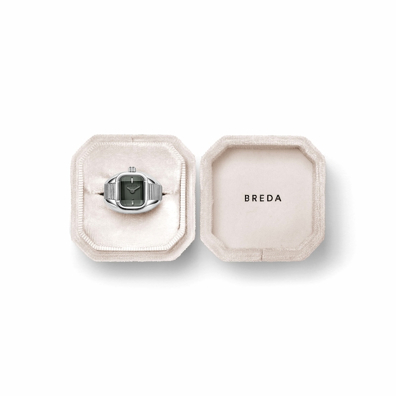 Main Image 5 of BREDA Nocturne Time Ring with Smoke Dial and Stainless Steel Expander Band (Model: 1755b)