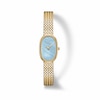 Thumbnail Image 1 of Ladies' BREDA Jane Small Analog Watch with Blue Mother-of-Pearl Dial and 18K Gold-Plated Mesh Bracelet (Model: 1757d)
