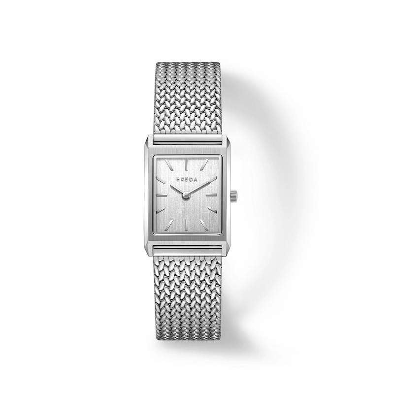 Main Image 1 of Unisex BREDA Virgil Small Analog Watch with Silver-Tone Dial and Stainless Steel Mesh Bracelet (Model: 1758b)