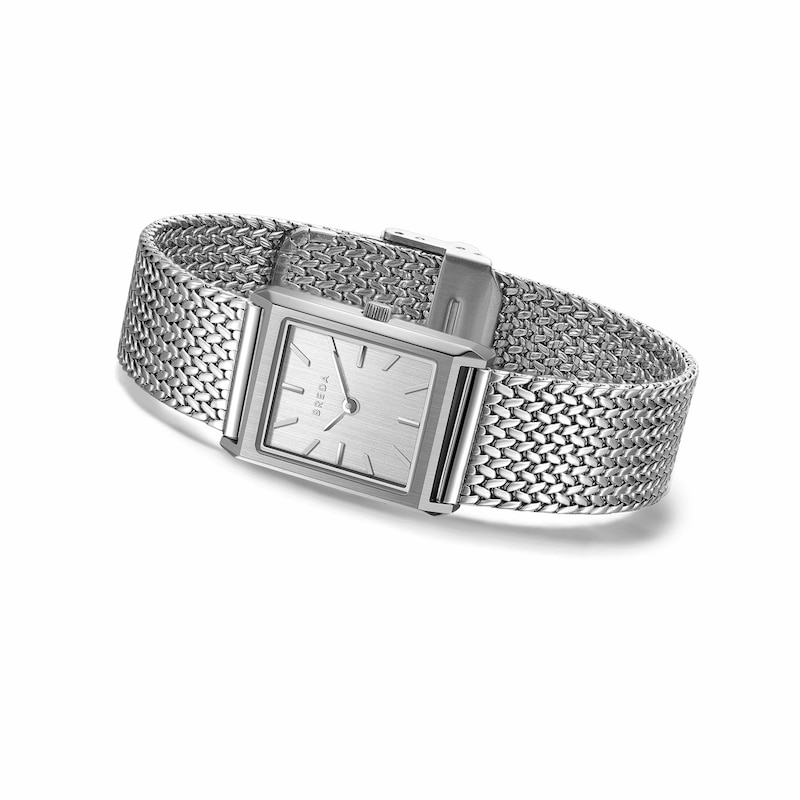Main Image 2 of Unisex BREDA Virgil Small Analog Watch with Silver-Tone Dial and Stainless Steel Mesh Bracelet (Model: 1758b)