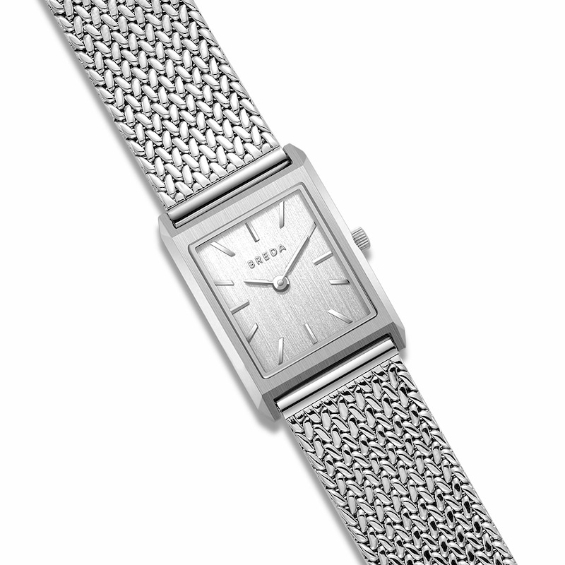 Main Image 3 of Unisex BREDA Virgil Small Analog Watch with Silver-Tone Dial and Stainless Steel Mesh Bracelet (Model: 1758b)