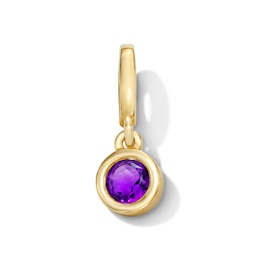 Bezel-Set Amethyst Solitaire Necklace Charm in 10K Gold