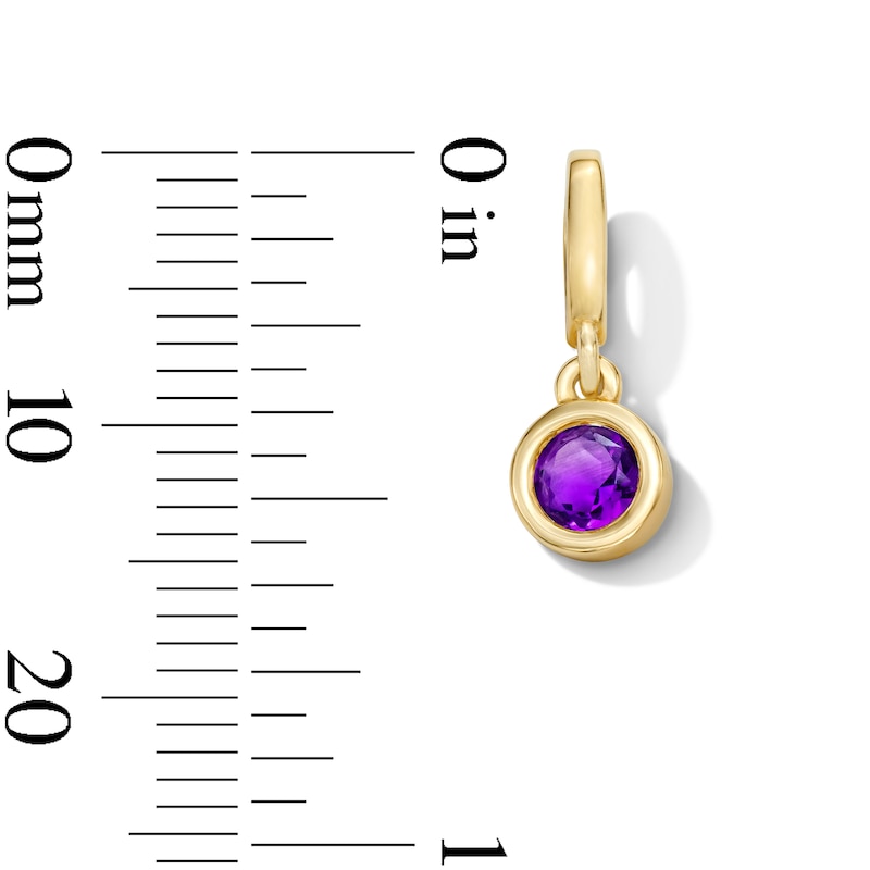 Main Image 2 of Bezel-Set Amethyst Solitaire Necklace Charm in 10K Gold