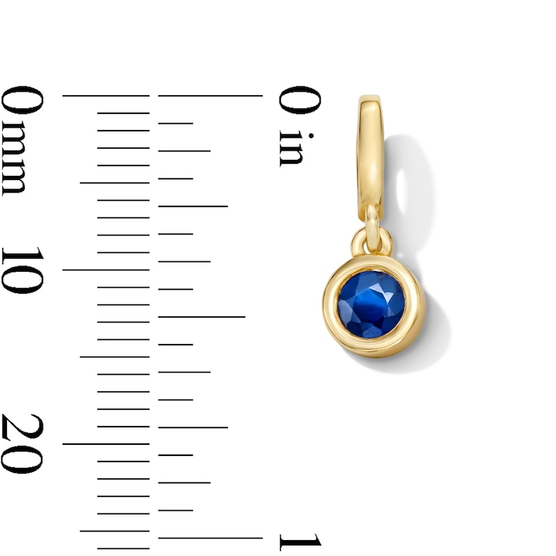 Main Image 2 of Bezel-Set Sapphire Solitaire Necklace Charm in 10K Gold