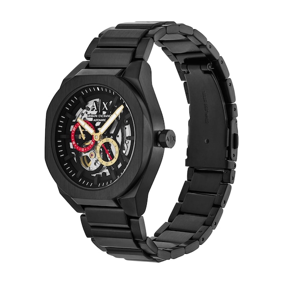 Men’s Armani Exchange Sync Automatic Black IP Stainless Steel Watch with Black Dial (Model: Ax4196)