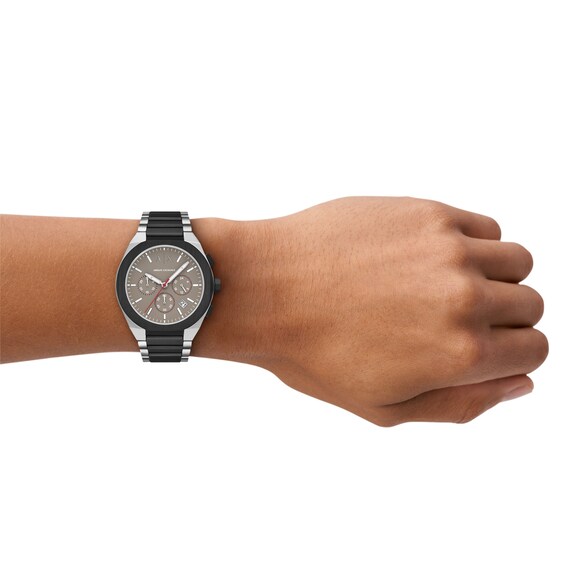 Men's Armani Exchange Sync Chronograph Two-Tone Stainless Steel Watch with Taupe Dial (Model: Ax4199)