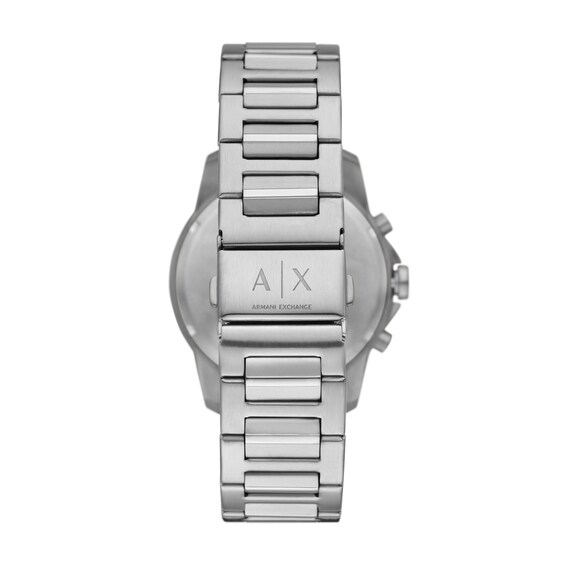 Men's Armani Exchange Chronograph Watch with Blue Dial and Stainless Steel Bracelet Set (Model: Ax7176Set)