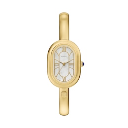 Ladies' Fossil Sloan Analog Bangle Watch in Gold-Tone Stainless Steel with Mother-of-Pearl Dial (Model: ES5444)