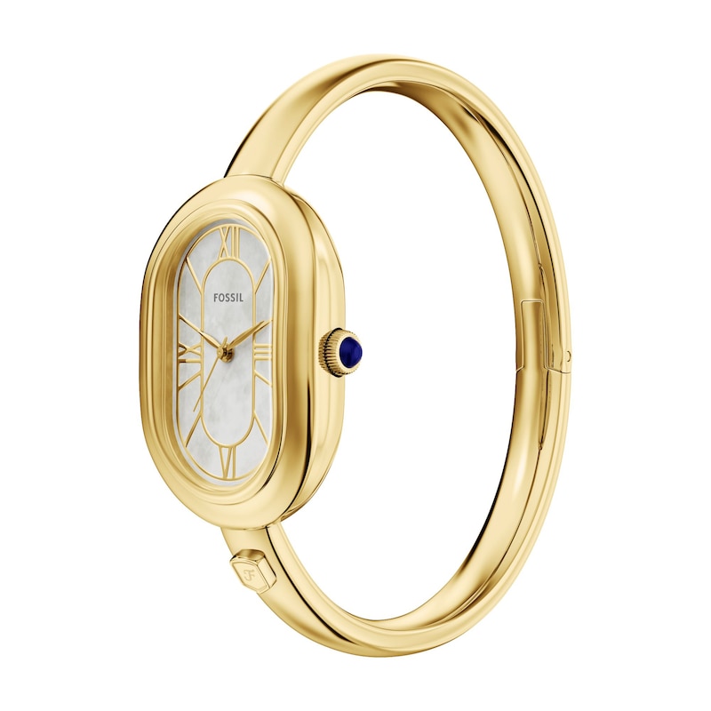 Main Image 3 of Ladies' Fossil Sloan Analog Bangle Watch in Gold-Tone Stainless Steel with Mother-of-Pearl Dial (Model: ES5444)