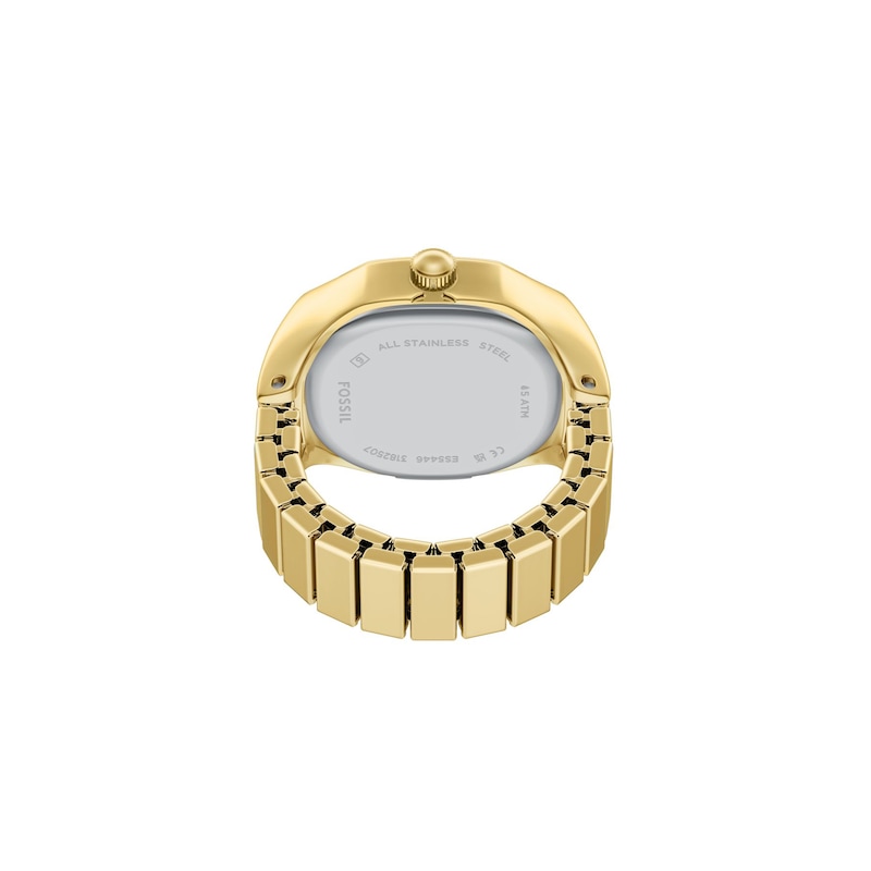 Main Image 5 of Ladies' Fossil Harlow Analog Watch Ring in Gold-Tone Stainless Steel with Cream Dial (Model: ES5446)