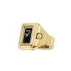 Thumbnail Image 1 of Ladies' Fossil Raquel Analog Watch Ring in Gold-Tone Stainless Steel with Black Dial and Crystal Accents (Model: ES5447)