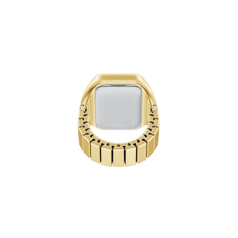 Main Image 5 of Ladies' Fossil Raquel Analog Watch Ring in Gold-Tone Stainless Steel with Black Dial and Crystal Accents (Model: ES5447)