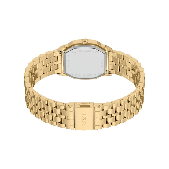 Ladies' Fossil Harlow Analog Watch in Gold-Tone Stainless Steel with Green Dial (Model: Es5451)