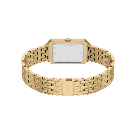 Ladies' Fossil Raquel Analog Watch in Gold-Tone Stainless Steel with Green Dial (Model: Es5452)