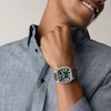 Thumbnail Image 2 of Men's Fossil Crosby Analog Watch in Stainless Steel with Green Dial and Brown Leather Strap (Model: FS6150)