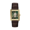 Thumbnail Image 1 of Men’s Fossil Caraway Automatic Gold-Tone Stainless Steel Watch with Green Dial and Brown Strap (Model: ME3271)