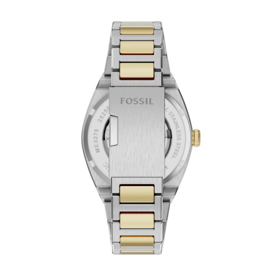 Men's Fossil Everett Automatic Watch in Two-Tone Stainless Steel with Blue Dial (Model: Me3275)