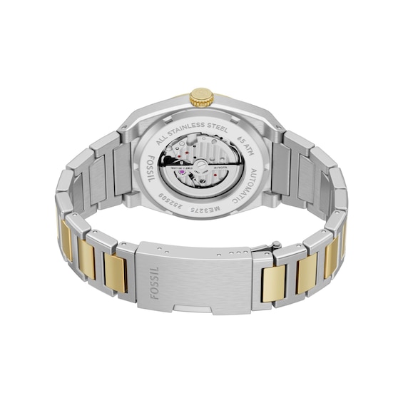 Men's Fossil Everett Automatic Watch in Two-Tone Stainless Steel with Blue Dial (Model: Me3275)