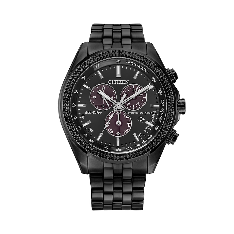 Main Image 3 of Men’s Citizen Eco-Drive® Perpetual Calendar Chrono Watch with Black Dial and Bracelet Set (Model: BJ5627-57E)