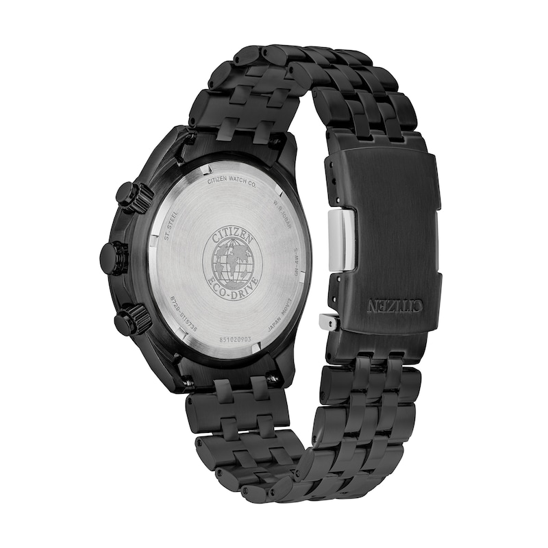 Main Image 5 of Men’s Citizen Eco-Drive® Perpetual Calendar Chrono Watch with Black Dial and Bracelet Set (Model: BJ5627-57E)