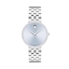 Thumbnail Image 1 of Ladies' Movado Museum Classic 1/2 CT.T.W. Lab-Grown Diamond Stainless Steel Watch with Blue Dial (Model: 0608066)