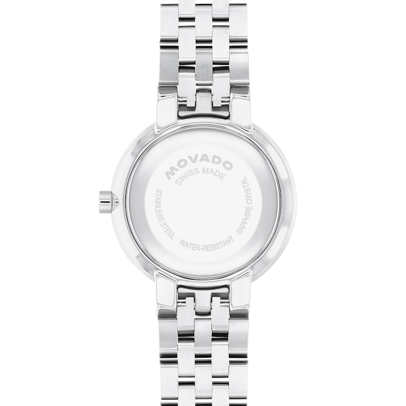 Main Image 3 of Ladies' Movado Museum Classic 1/2 CT.T.W. Lab-Grown Diamond Stainless Steel Watch with Blue Dial (Model: 0608066)
