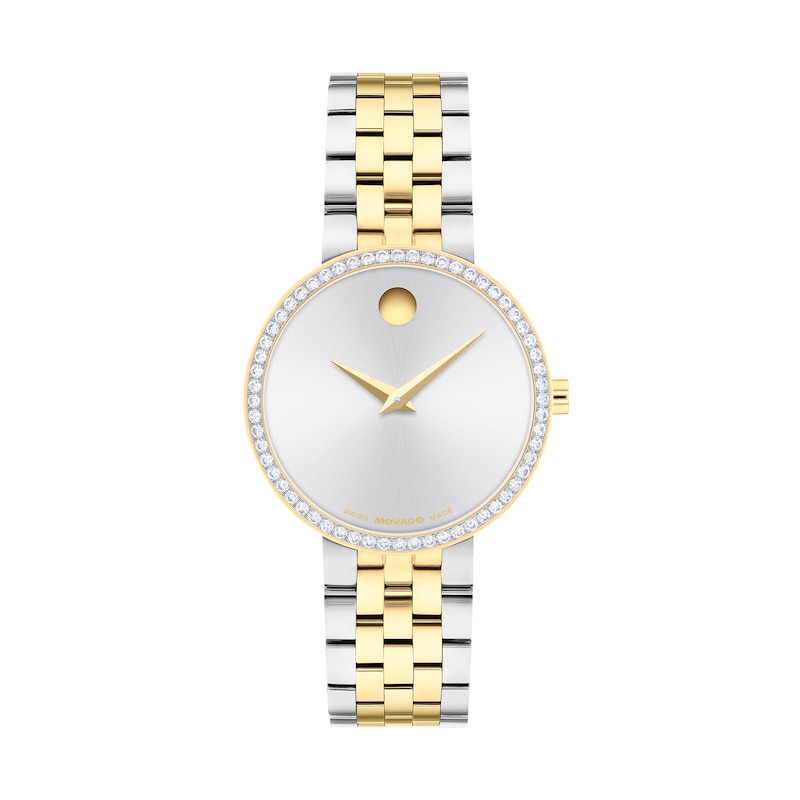 Main Image 1 of Ladies' Movado Museum Classic 1/2 CT.T.W. Lab-Grown Diamond Two-Tone PVD Stainless Steel Watch (Model: 0608067)