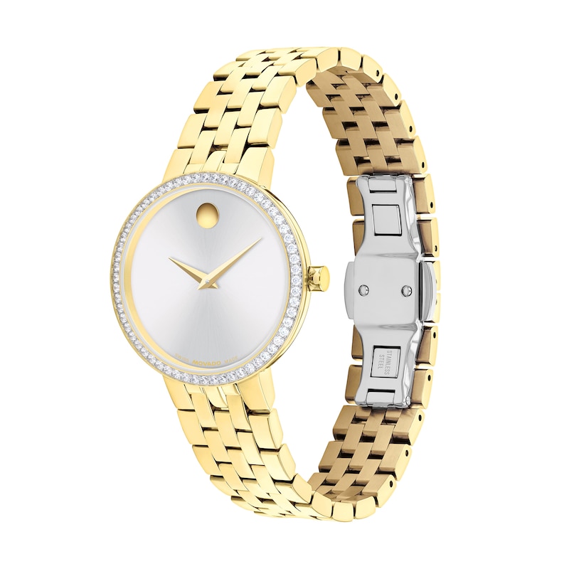 Main Image 2 of Ladies' Movado Museum Classic 1/2 CT.T.W. Lab-Grown Diamond Gold-Tone PVD Stainless Steel Watch (Model: 0608068)