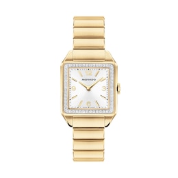 Ladies' Movado Heritage 1917 3/8 CT. T.W. Lab-Grown Diamond Gold-Tone IP Stainless Steel Watch (Model: 3650250)