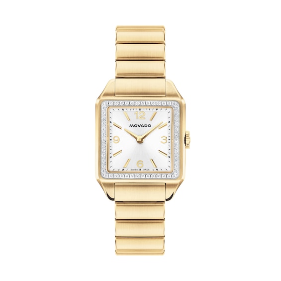 Ladies' Movado Heritage 1917 3/8 CT. T.w. Lab-Grown Diamond Gold-Tone IP Stainless Steel Watch (Model: 3650250)