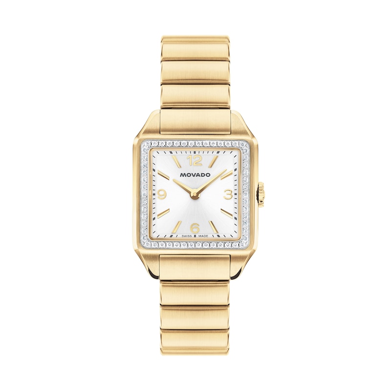 Main Image 1 of Ladies' Movado Heritage 1917 3/8 CT. T.W. Lab-Grown Diamond Gold-Tone IP Stainless Steel Watch (Model: 3650250)