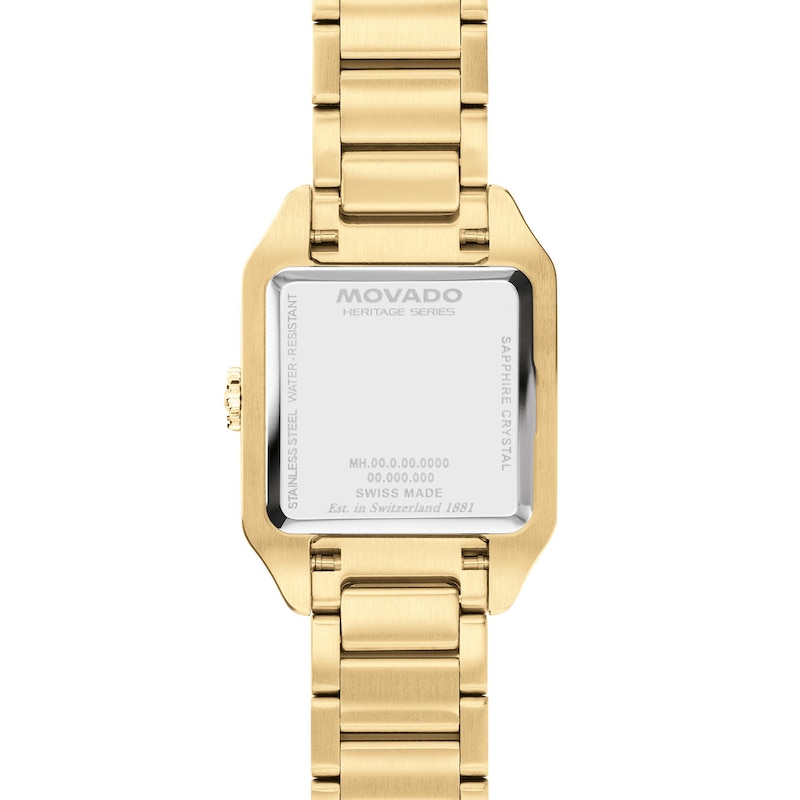 Main Image 3 of Ladies' Movado Heritage 1917 3/8 CT. T.W. Lab-Grown Diamond Gold-Tone IP Stainless Steel Watch (Model: 3650250)