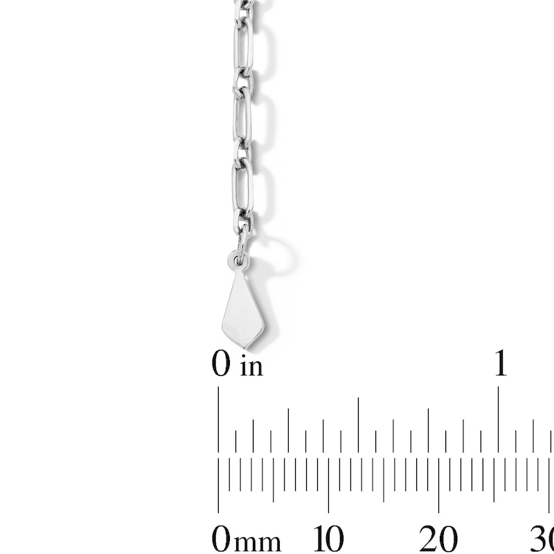 Main Image 2 of Trillion-Cut Pink Tourmaline and 1/10 CT. T.W. Lab-Grown Diamond Bracelet in 10K White Gold (F/VS2) - 7.5"