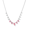 Thumbnail Image 1 of Pink Tourmaline and 1/3 CT. T.W. Lab-Grown Diamond Drop Necklace in 10K White Gold (F/VS2)