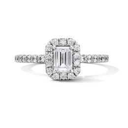 Classic Everlasting 1 CT. T.W. Emerald-Cut Certified Lab-Grown Diamond Frame Engagement Ring in 14K White Gold (F/VS2)