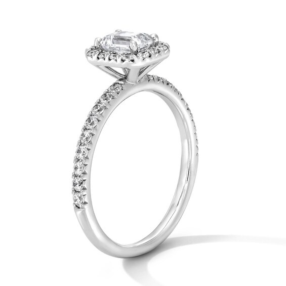 Classic Everlasting 1 CT. T.w. Emerald-Cut Certified Lab-Grown Diamond Frame Engagement Ring in 14K White Gold (F/Vs2)