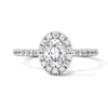 Thumbnail Image 1 of Classic Everlasting 1 CT. T.W. Oval Certified Lab-Grown Diamond Frame Engagement Ring in 14K White Gold (F/VS2)