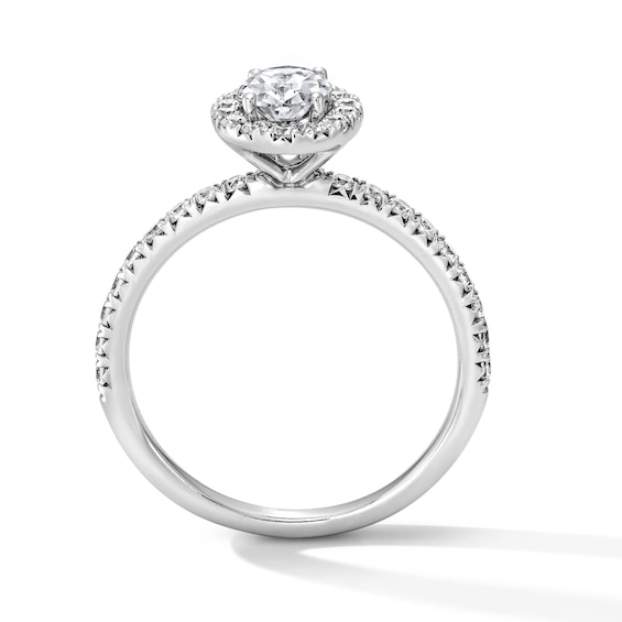 Classic Everlasting 1 CT. T.w. Oval Certified Lab-Grown Diamond Frame Engagement Ring in 14K White Gold (F/Vs2)