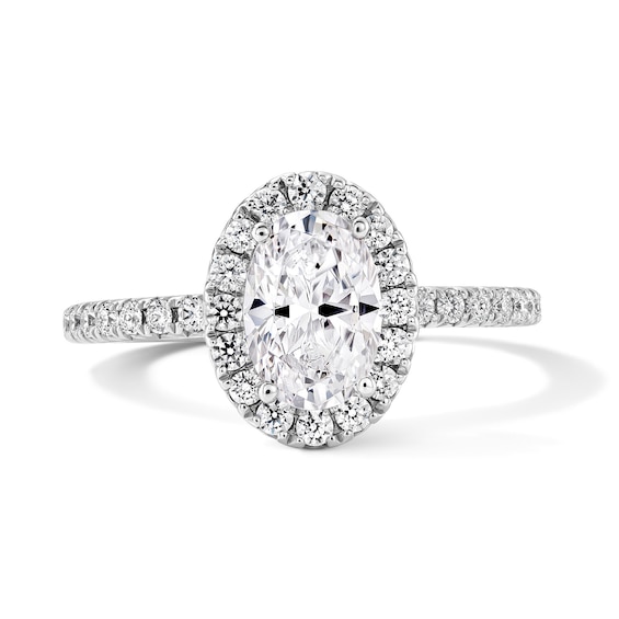 Classic Everlasting 1-1/2 CT. T.w. Oval Certified Lab-Grown Diamond Halo Ring in 14K White Gold (F/Vs2)