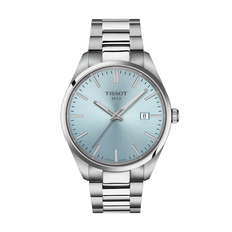 Main Image 1 of Men's Tissot PR 100 Analog Watch with Ice Blue Dial and Stainless Steel Bracelet (Model: T1504101135100)