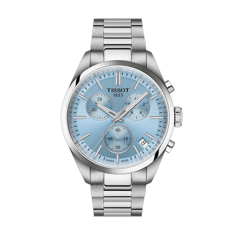 Main Image 1 of Men's Tissot PR 100 Chronograph Watch with Ice Blue Dial and Stainless Steel Bracelet (Model: T1504171135100)