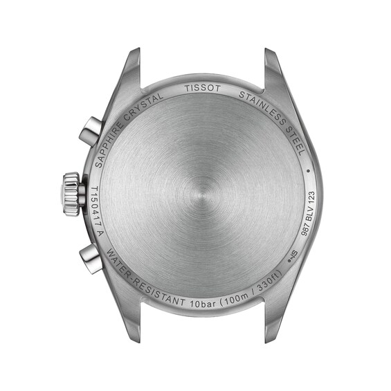 Men's Tissot PR 100 Chronograph Watch with White/Blue Dial and Stainless Steel Bracelet (Model: T1504171101100)