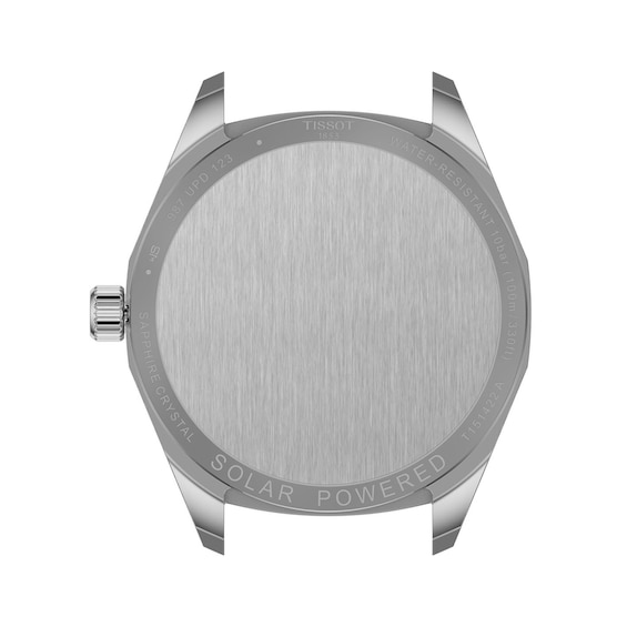 Men's Tissot PRC 100 Solar Watch with Navy Blue Dial and Stainless Steel Bracelet (Model: T1514221104100)