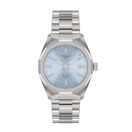 Unisex Tissot PRC 100 Solar Watch with Ice Blue Dial and Stainless Steel Bracelet (Model: T1518221135100)