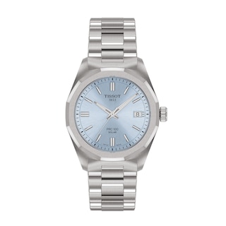 Unisex Tissot PRC 100 Solar Watch with Ice Blue Dial and Stainless Steel Bracelet (Model: T1518221135100)