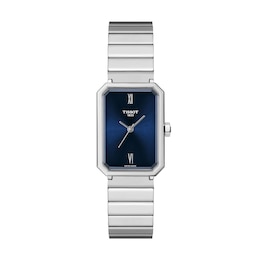 Ladies' Tissot SRV Analog Watch with Navy Blue Dial and Silver-Tone Stainless Steel Bracelet (Model: T1601101104300)