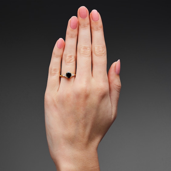 1-3/4 CT. T.w. Oval Black and White Diamond Engagement Ring in 14K Gold
