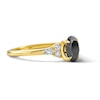 Thumbnail Image 4 of 1-3/4 CT. T.W. Oval Black and White Diamond Engagement Ring in 14K Gold
